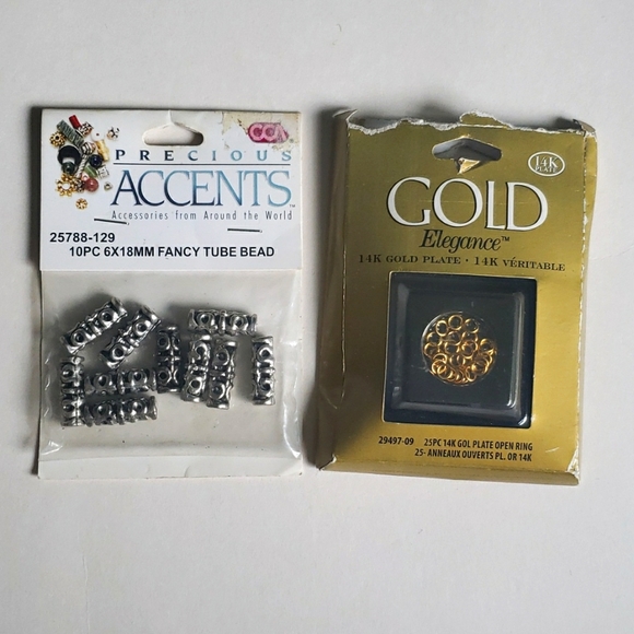 Jewelry Making Lot - Rings / Long Beads - Picture 1 of 7